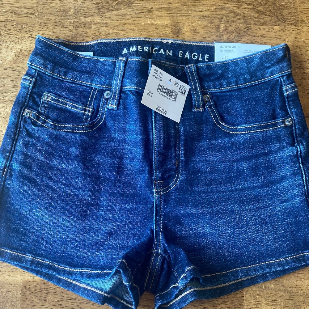 American Eagle High Rise Shortie Jean Short